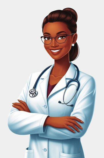 dessin anime femme stethoscope son cou_1161499 12695